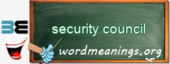 WordMeaning blackboard for security council